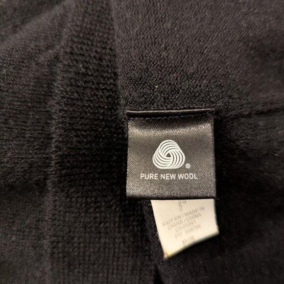 Pure Wool Black Sweater Contemporaine Exclusive Simons V-Neck Classic & Warm - Picture 5 of 11